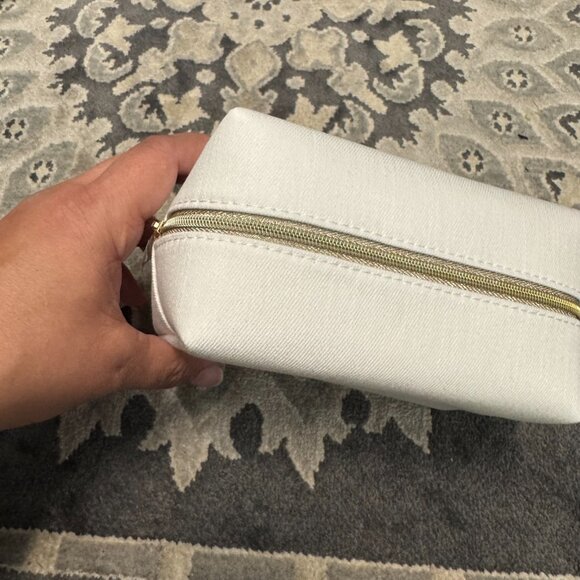 Christian Dior White Denim Beige Cosmetic Pouch Bag New - Picture 4 of 6